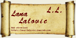 Lana Lalović vizit kartica